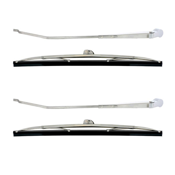 Polished Stainless Steel Wiper Arm & Blade Kit For 1966-77 Ford Bronco